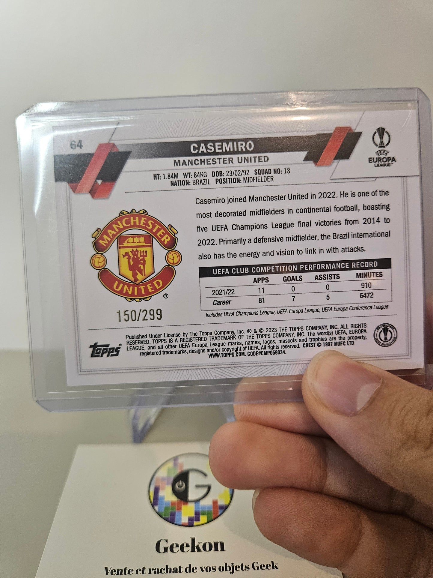 Topps UCC 22/23 Casemiro /299 Manchester United