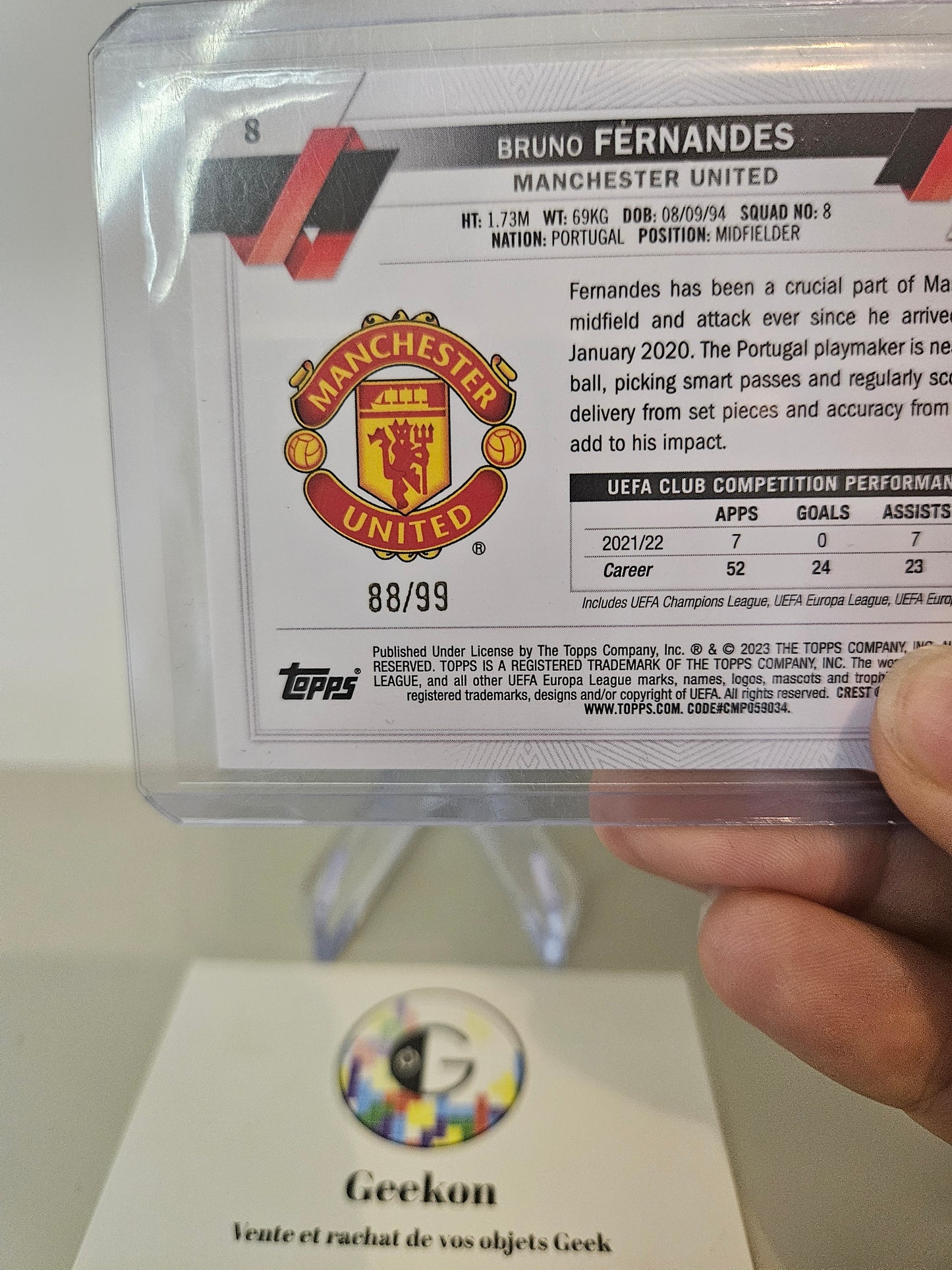 Topps UCC Bruno Fernandes 88/99 Manchester united