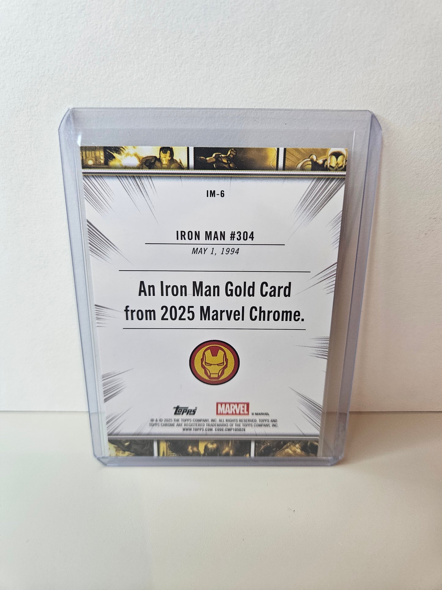 Iron Man Gold Card 6 Marvel Topps Chrome 2025
