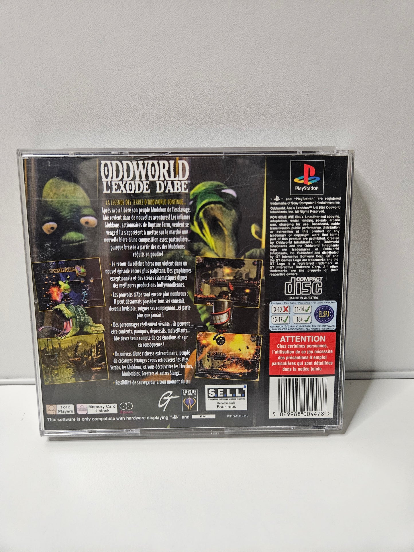 Playstation - Oddworld L'exode d'Abe