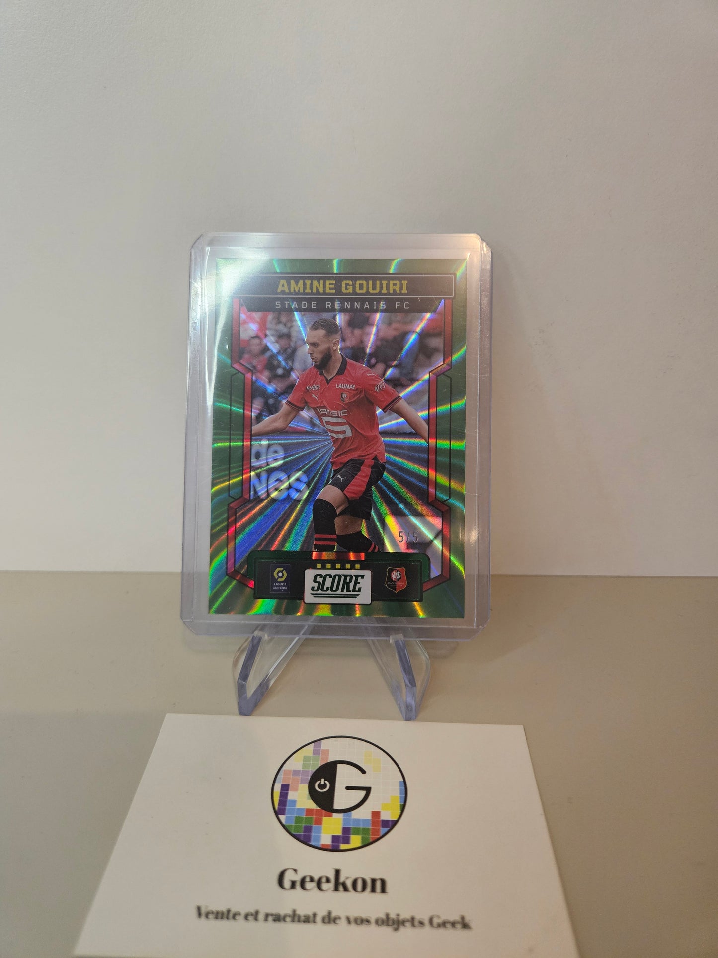 2023-24 panini score ligue 1 Amine Gouiri 5/5 Green Laser Stade Rennais 2024