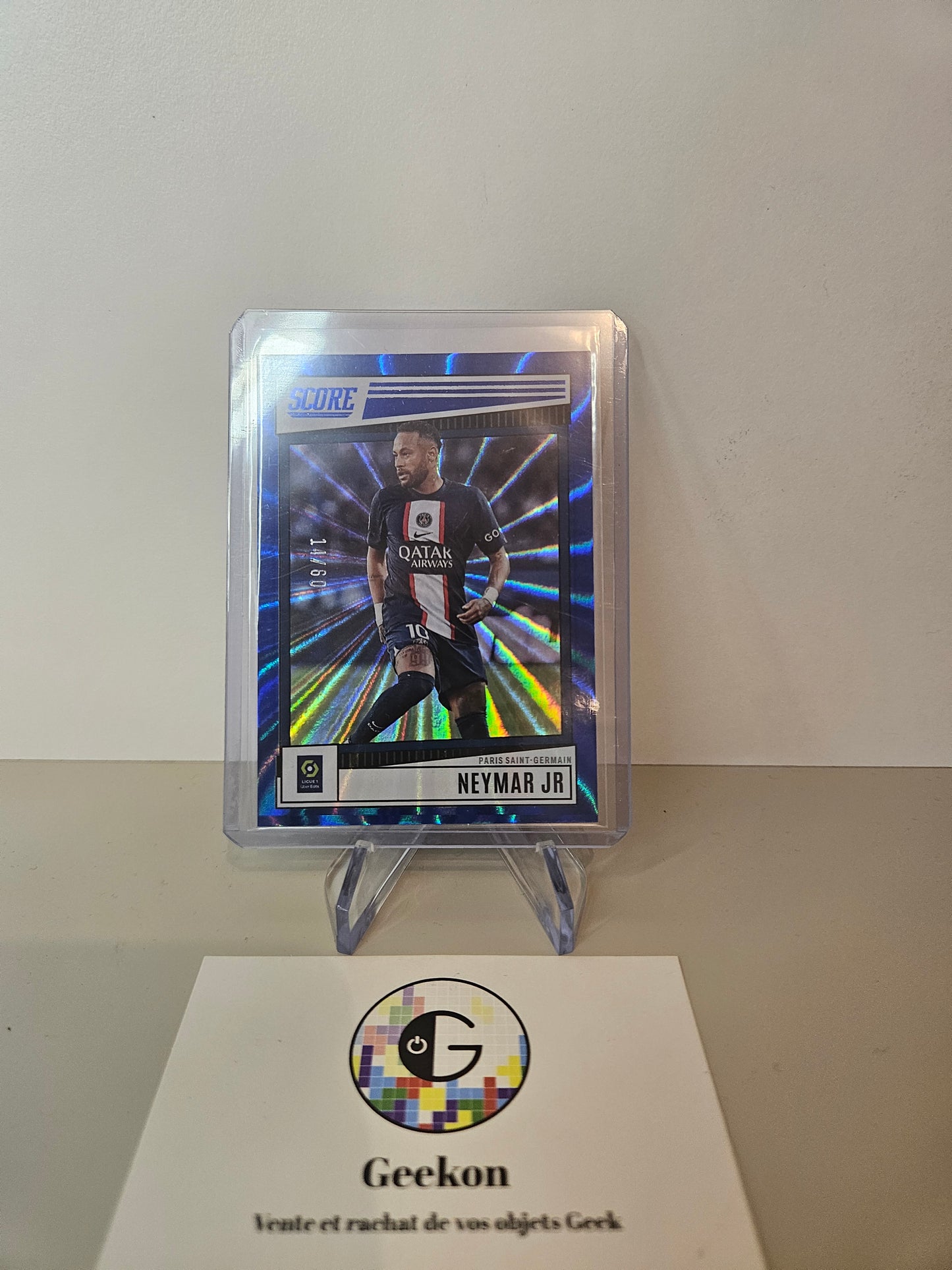 Panini Score Ligue 1 Neymar Jr 14/60 PSG Blue Laser