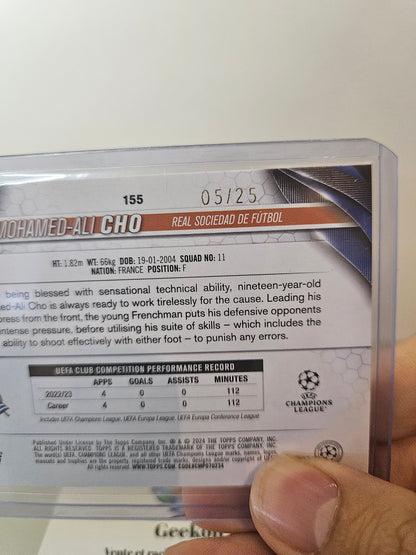 2024 MOHAMED ALI CHO 05/25 TOPPS UEFA CHAMPIONS LEAGUE FUTURE STARS