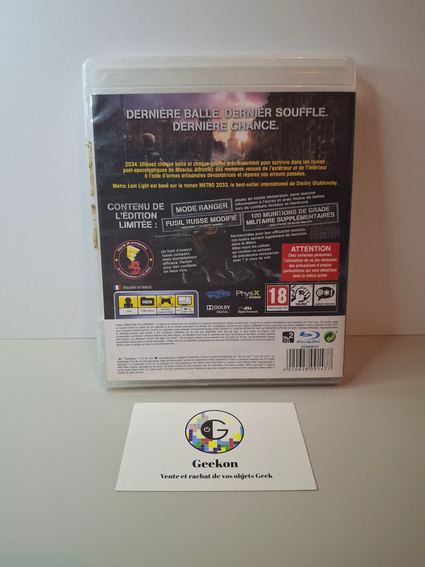Playstation - Metro Last Light Edition Limitée