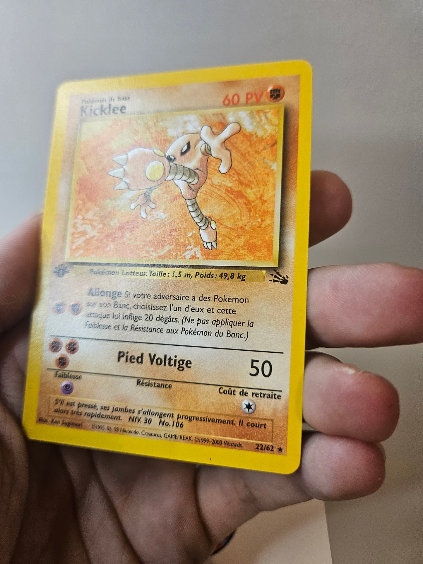 Carte Pokémon - Kicklee 1 er édition Fossil